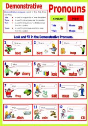 English Worksheet: Demonstrative Pronoun(s)