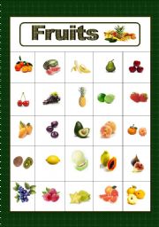 English Worksheet: Fruits