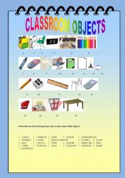 English worksheet: Classroom objects