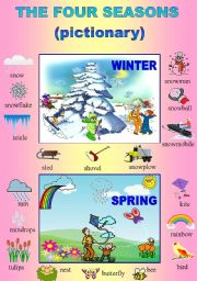 English Worksheet: The four seasons (pictionary) - Part1