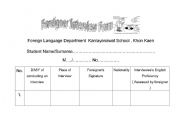 English Worksheet: Foreigner Interview