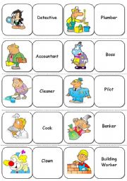 English Worksheet: Jobs and Professions - Dominoes - 1/2