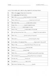 English Worksheet: Comparatives and superlatives