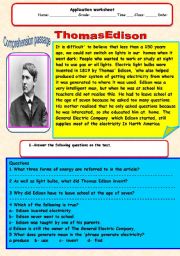 English Worksheet: Edison