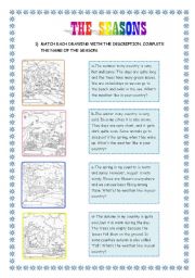 English Worksheet: THE SEASONS