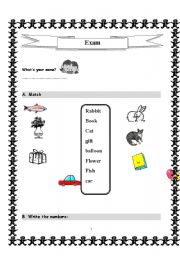 English worksheet: Exam  3