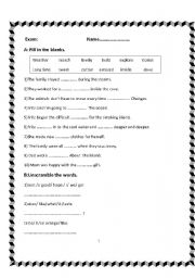 English worksheet: Exam 5