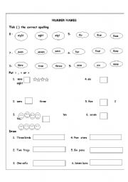 English worksheet: Number names