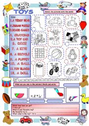 English Worksheet: Elementary Vocabulary Series11 - Toys