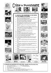 English Worksheet: Crime & Punishment - 8 exercises (+KEY)