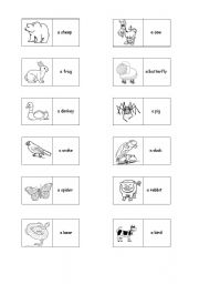 English Worksheet: animals dominoes