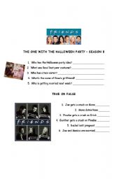 English Worksheet: Friends: The one with the halloween party