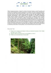 English Worksheet: Environment Discussion