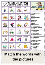 English Worksheet: GRAMMAR MATCH