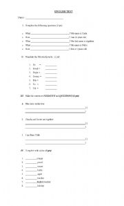 English worksheet: Test