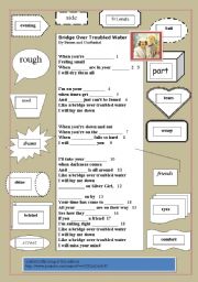 English Worksheet: SONG: Bridge Over Troubled Water by Simon & Garfunkel