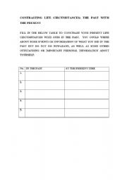 English worksheet: Present and Past Actions