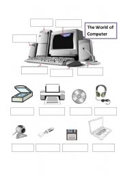 English Worksheet: Computers parts