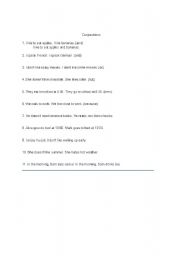 English worksheet: Conjunctions