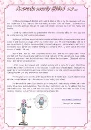 English Worksheet: ANOREXIA - a true story