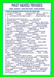 English Worksheet: PAST MIXED TENSES