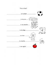 English Worksheet: This or That?