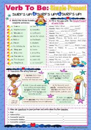 English Worksheet: Verb To Be  -  Simple Present