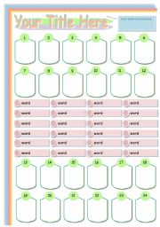 English worksheet: WORKSHEET TEMPLATE