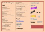 English Worksheet: SONG: QUEEN - WE ARE THE CHAMPIONS