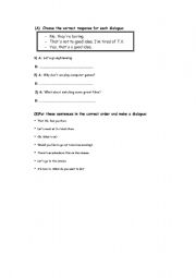 English worksheet: dialogue