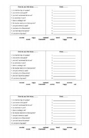 English Worksheet: How do you feel when......?