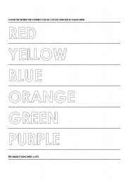 English worksheet: Color Flashcards - Simple Primary & Secondary