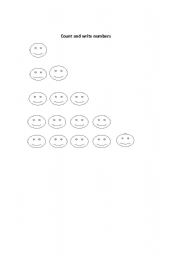 English Worksheet: count and write numbers
