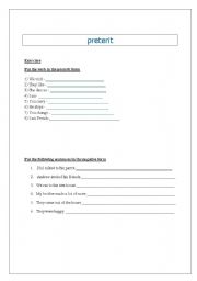 English worksheet: preterit