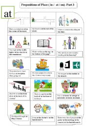 English Worksheet: prepositions of place (in/on/at)- Part3 (Picture Grammar)