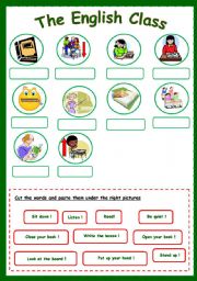 English Worksheet: English in the class