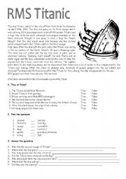 English Worksheet: RMS Titanic