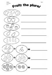 English worksheet: Fruit+plural