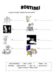 English Worksheet: ROUTINES