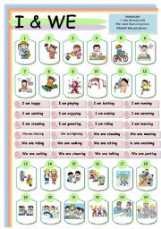 English Worksheet: PRONOUNS :  I  and WE 2 of 4