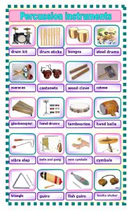 English Worksheet: Percussion Insturments