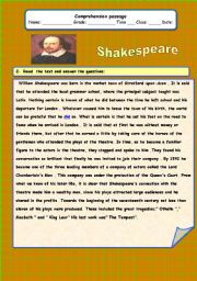 English Worksheet: Shakespeare