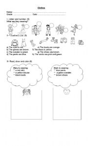 English Worksheet: clothes