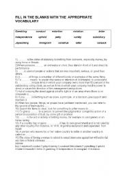 Vocabulary worksheet for business English with answer key