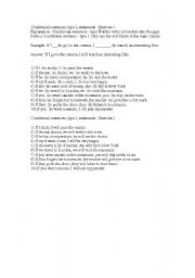 English Worksheet: conditional sentence