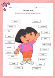 English Worksheet: body parts