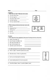 English worksheet: stores, object pronouns, and let 