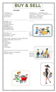 English Worksheet: BUY AND SELL WORKSHEET