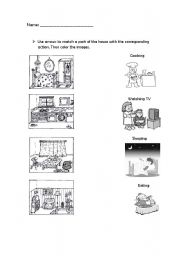 English Worksheet: Parts of the House