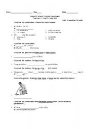 English Worksheet: Reading,Grammar and Writing